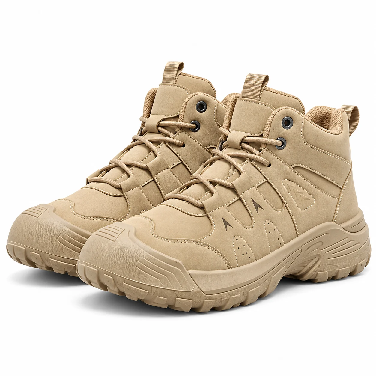 Men High Top Casual Shoes Black Brown Lace Up Sneakers Padded Collar Rugged Non Slip Sole Outdoor Fashion Footwear