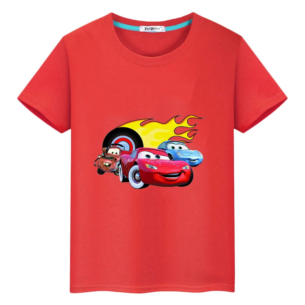 

Футболка Disney Racing Toy Story для мальчиков 10 лет, топы из 100% хлопка, футболки с аниме, кавайные короткие y2k, цельная детская одежда для девочек