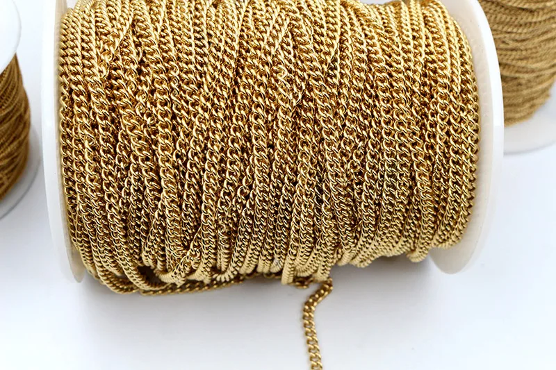 5 Meters/Lot Never Fade Thicken Stainless Steel Necklace Chains Bulk For DIY Jewelry Findings Making Materials Handmade Supplies