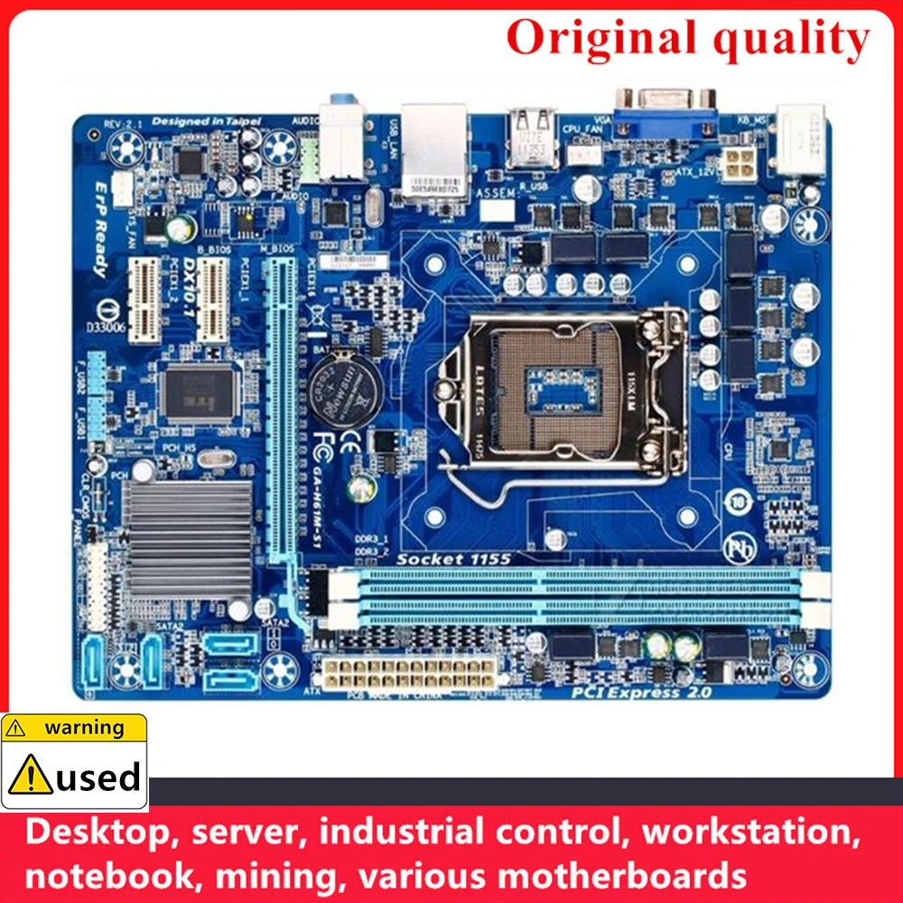 

For GA-H61M-S1 H61M-S1 Motherboards LGA 1155 DDR3 16GB M-ATX For Intel H61 Desktop Mainboard PCI-E2.0 SATA II USB2.0