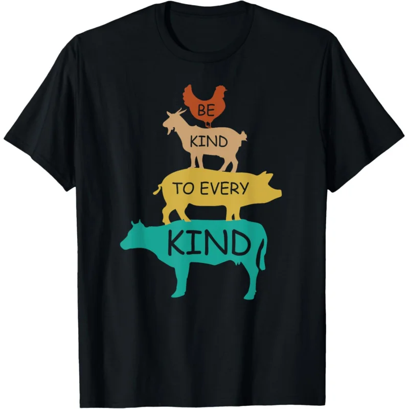 

Be Kind To Every Kind Retro Vintage Funny Vegetarian Vegan T-Shirt