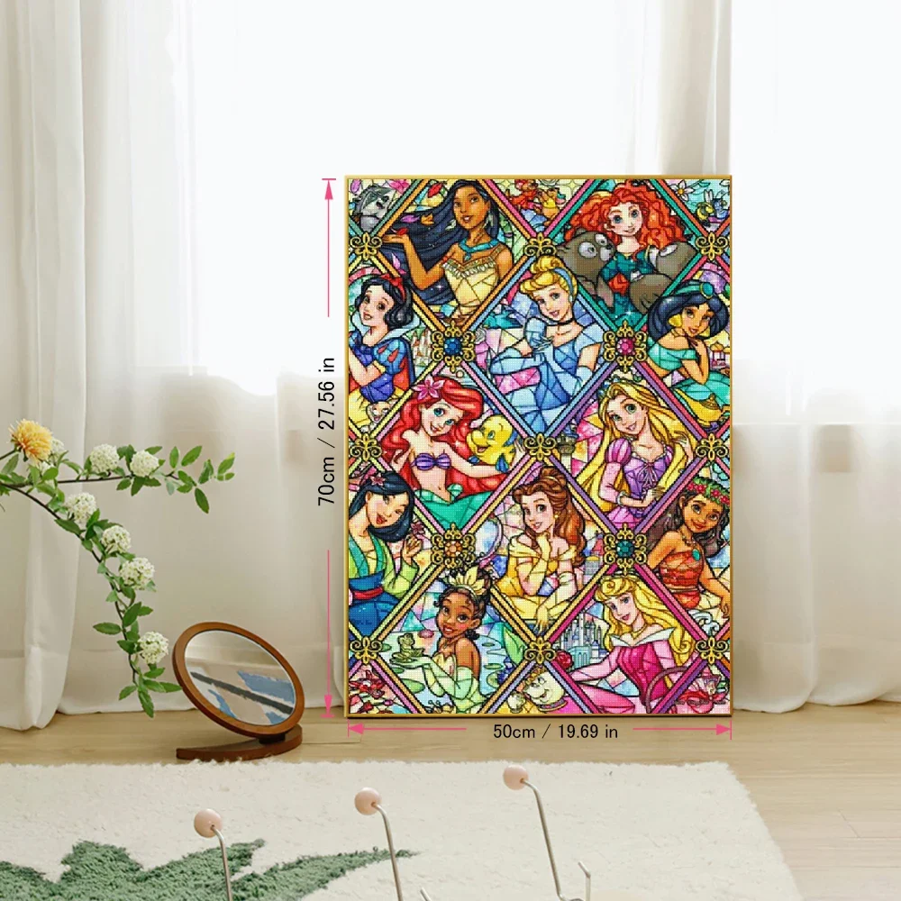 Disney Princess Diamond Mosaic Embroidery Diamond Inlaid Puzzle Cross Stitch Kits DIY Home Wall Decoration Gift 2024 New Series