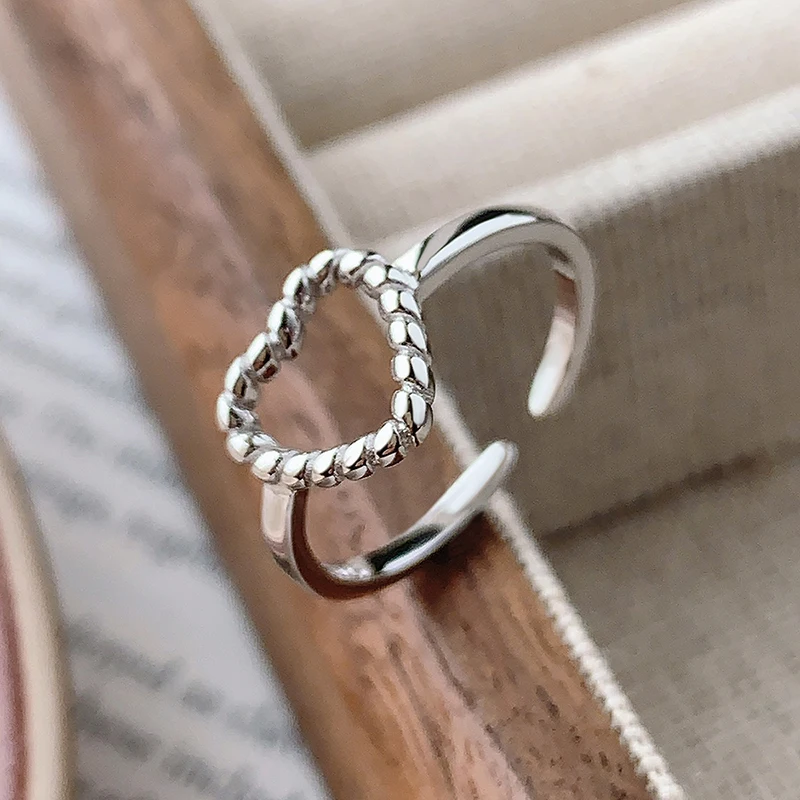 

Классические серебряные бусины S925 Love Lady's Simple Ring Обручальное предложение