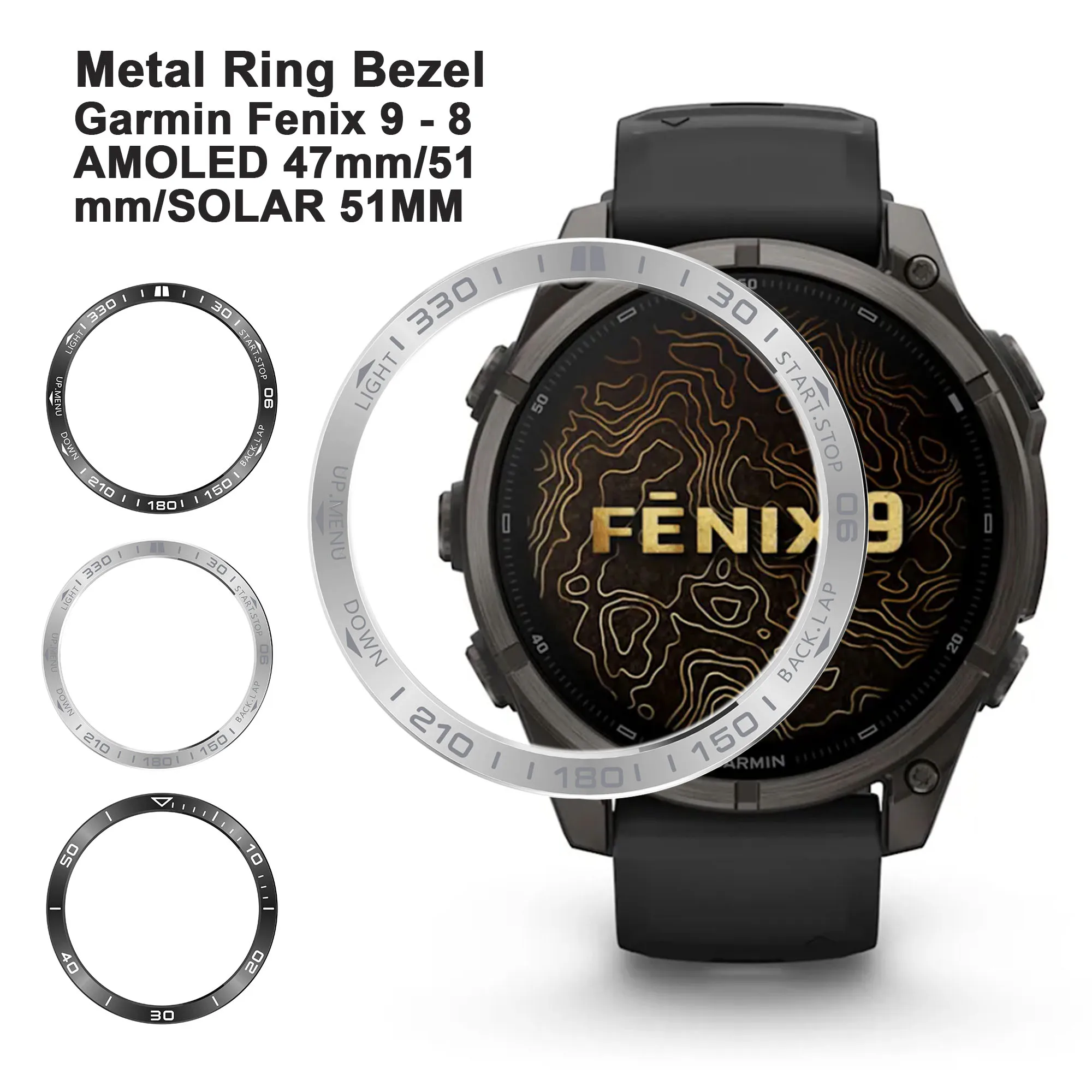 Metal Bezel Ring For Garmin Fenix 9 / 8 AMOLED 51MM 47MM Smart Watch Bumper Fenix 9/8 SOLAR 51MM Shell Frame Protective Ring