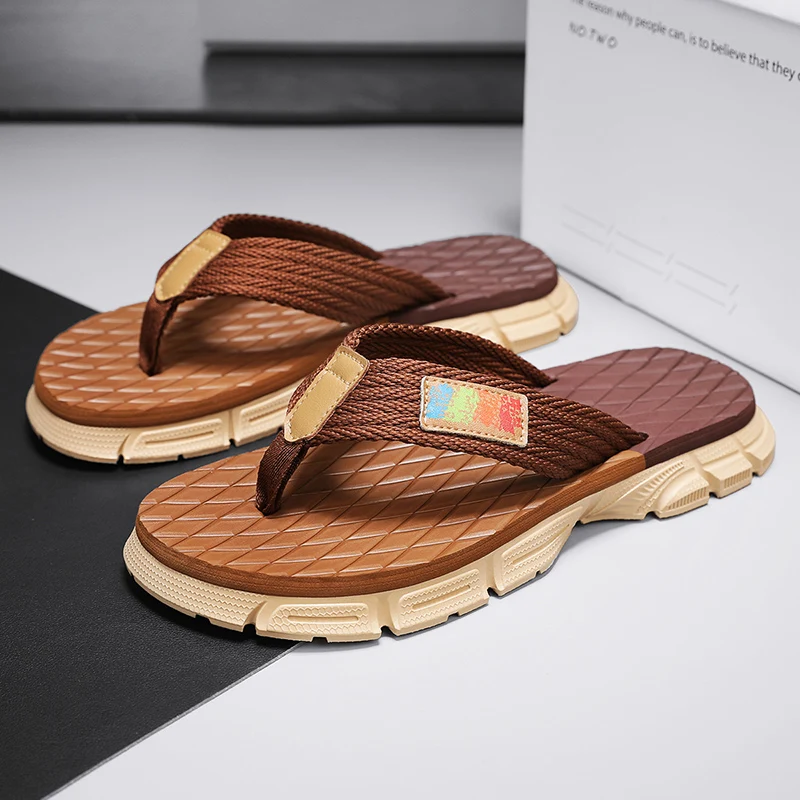 فليب رجالي - يتخبط بشعارات ملونة. شباشب يومية كاجوال، صنادل شاطئ خارجية #2