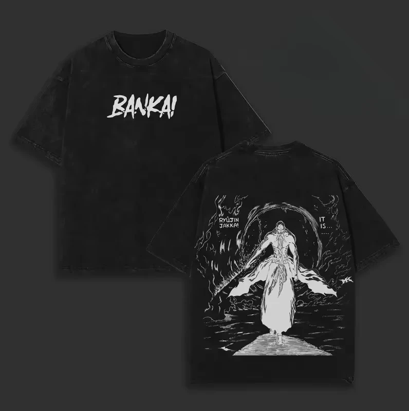 BLEACH Yamamoto Genryuusai Shigekuni Ichigo Rukia Aizen Tite Kubo Anime Manga Shonen Action Supernatural Vintage Washed Graphic