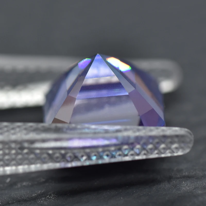Moissanite Stone Asscher Cut Lavender Color Charms for Jewelry Making DIY Advanced Jewelry Rings Earrings Making Certificated