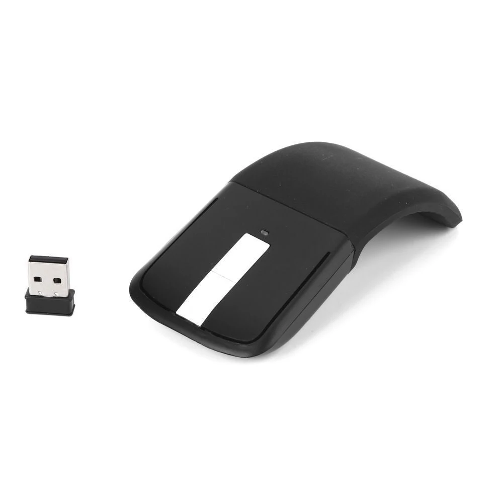 2.4GHz Wireless Mouse USB Receiver Bending Mouse with USB Arc Mouse with Touch Function Folding Optical Mice for PC Laptop