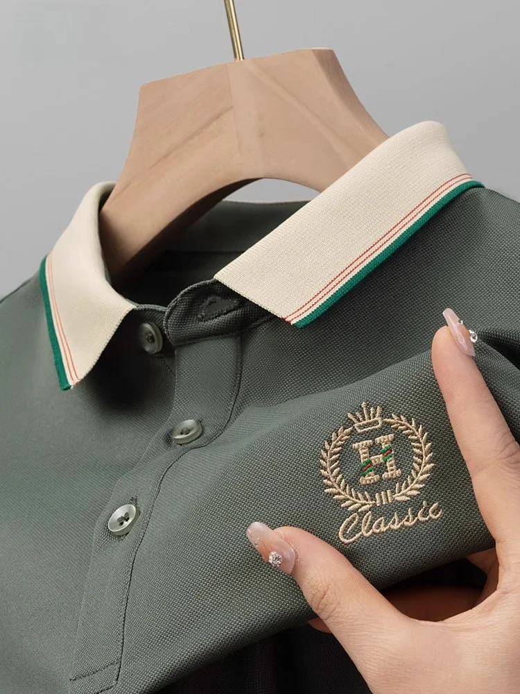 

Мужская элитная футболка-поло 2026 года, новая коллекция весна-лето, с вышивкой, длинный рукав, модель Paul M