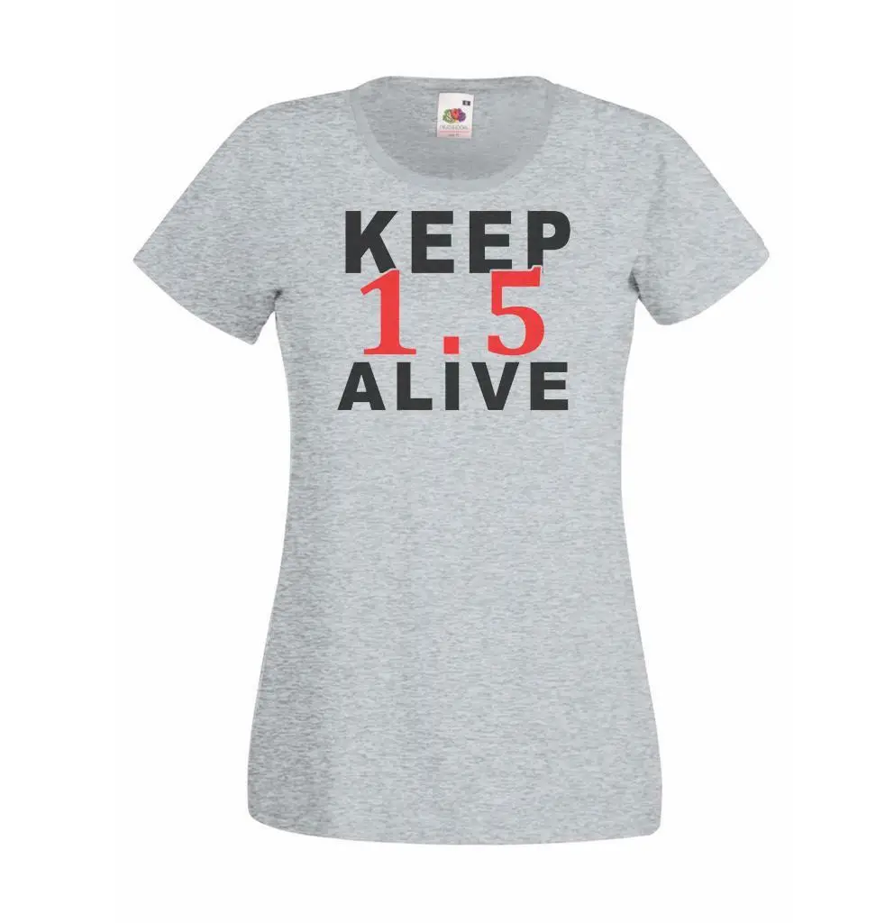 T-Shirt gris Keep 1.5 degrés Limit Alive COP 26 changement climatique Lady Fit