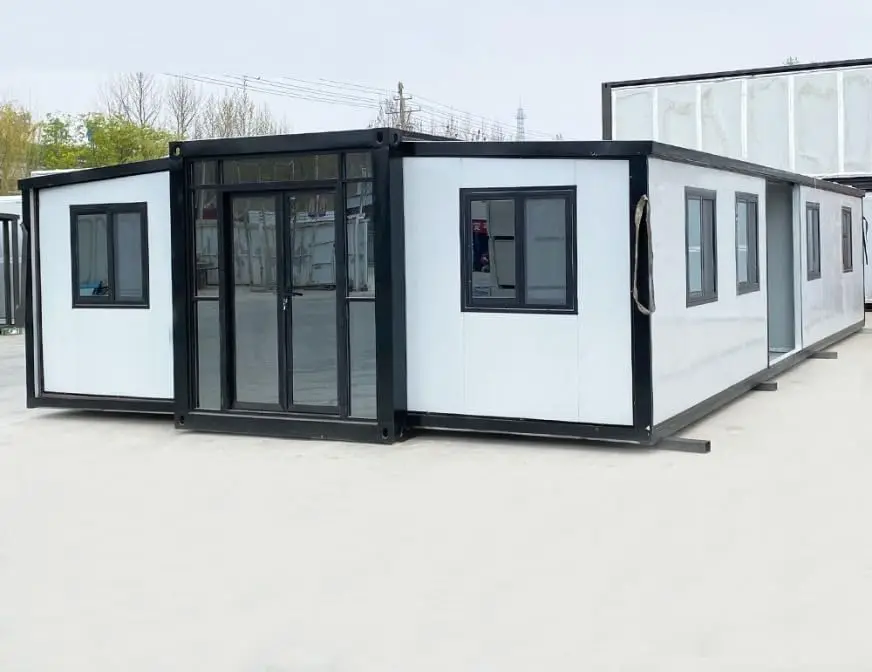 Portable Prefab Tiny House, 20ft - 40ft Mobile Expandable Prefab House with 1 Fully Equipped Bathroom and Kitchen