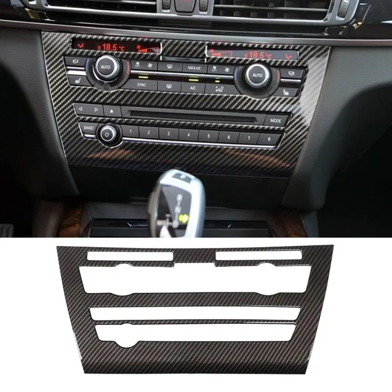 

Carbon Pattern Car Center Console Air Condition CD Control Panel Frame Trim For BMW X5 F15 X6 F16 2014-2018 Interior Accessories