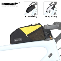Rhinowalk Bicycle Top Tube Bag Waterproof 1.2L For Gravel Bike Front Frame Bag Screw fixing Bikepacking Travel Luggage Bag