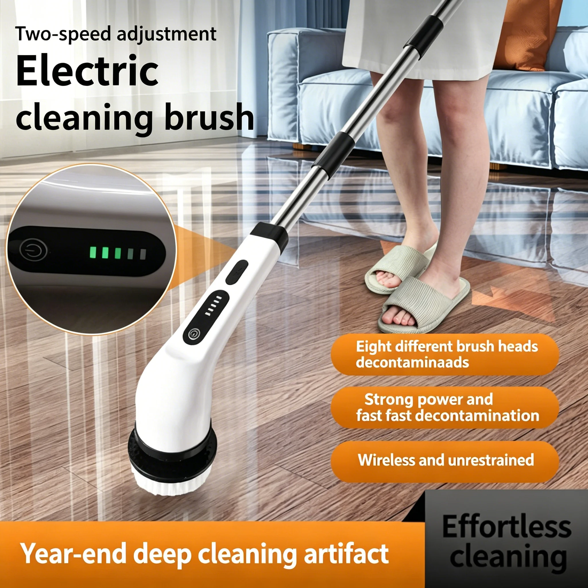 

Wireless Electric Cleaning Brush Bathroom Window Kitchen Automotive Multifunctional Household Rotating Cleaning Machine