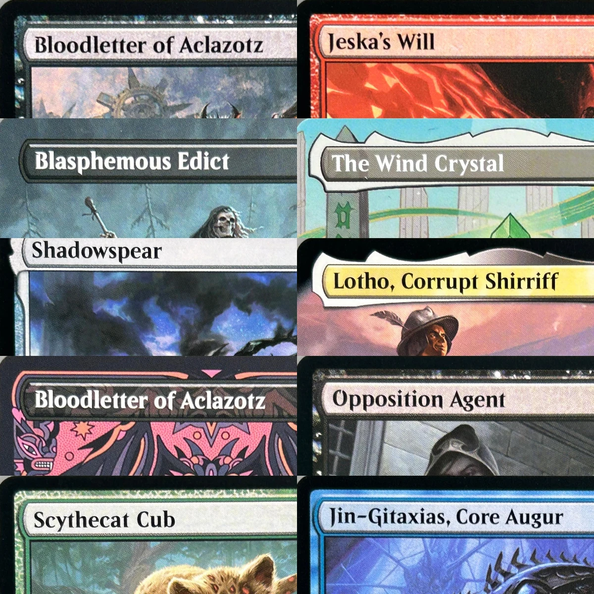 Cartes Proxy TCG de Haute Qualité LK35 Blasphemous Edict Bloodletter of Aclazotz Jeska's Will Shadowspear (Noyau Noir)