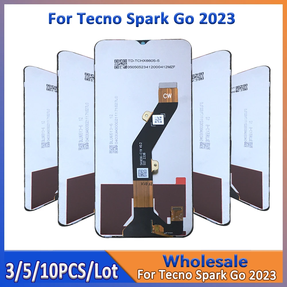 

Wholesale Lot 3/5/10 For Tecno Spark Go 2023 BF7 Screen Assemblies with Touch Digitizer Device Repair