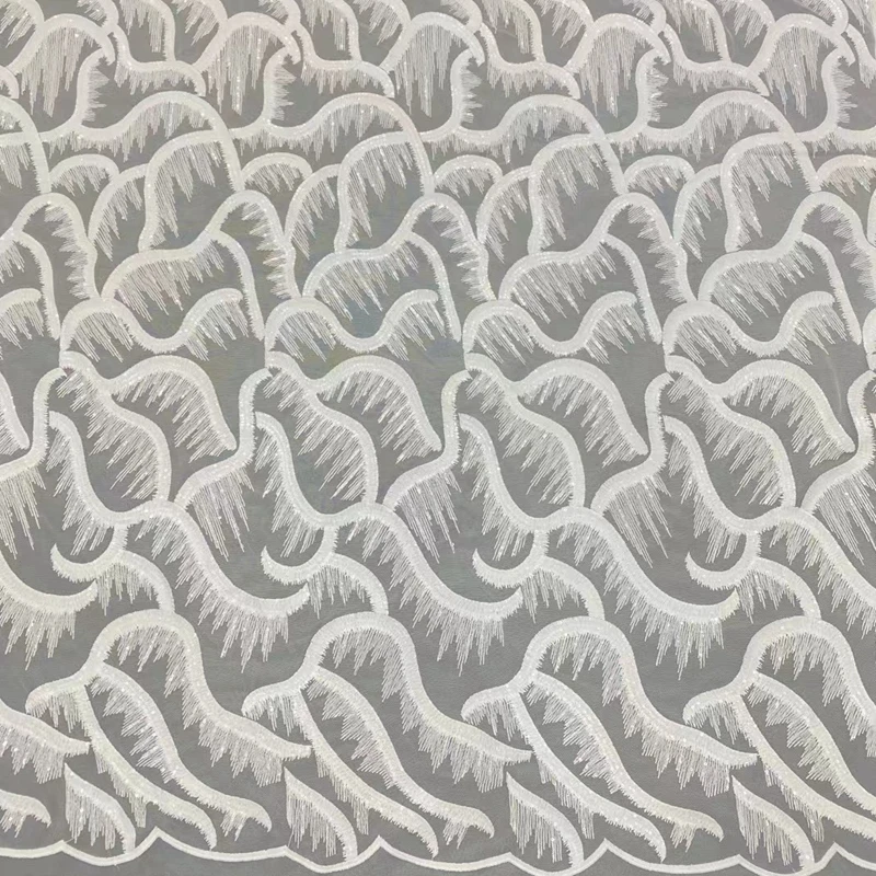 

Sequined French Lace Lightweight Embroidered African Tulle Fabric Latest 2022 Net Elegant Garment High Quality TS1242