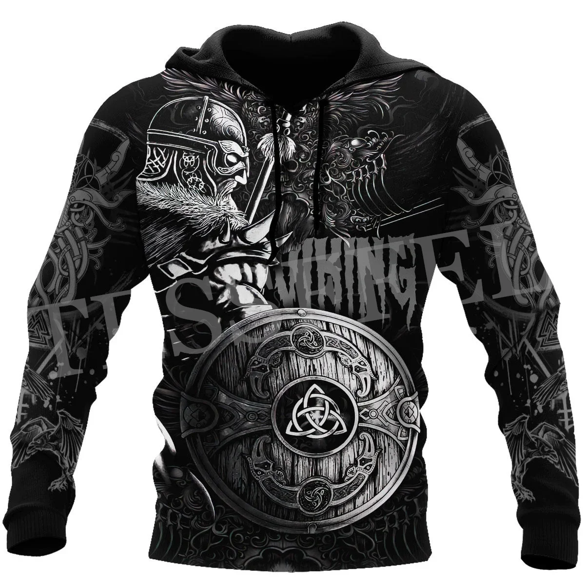 

NewFashion Wolf Fenrir Odin Nordic Warrior Mythology Tattoo Retro Streetwear Tracksuit Pullover Harajuku Jacket Casual Hoodies L