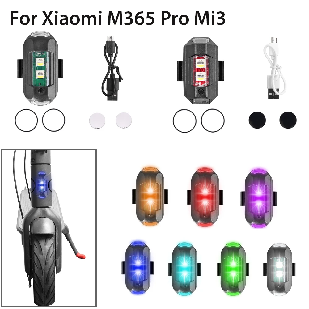 Universal Aircraft Strobe Lights 7 Colors Mini Turn Signal Indicator for Xiaomi M365 Pro Mi3 1S Electric Scooter Strobe Light