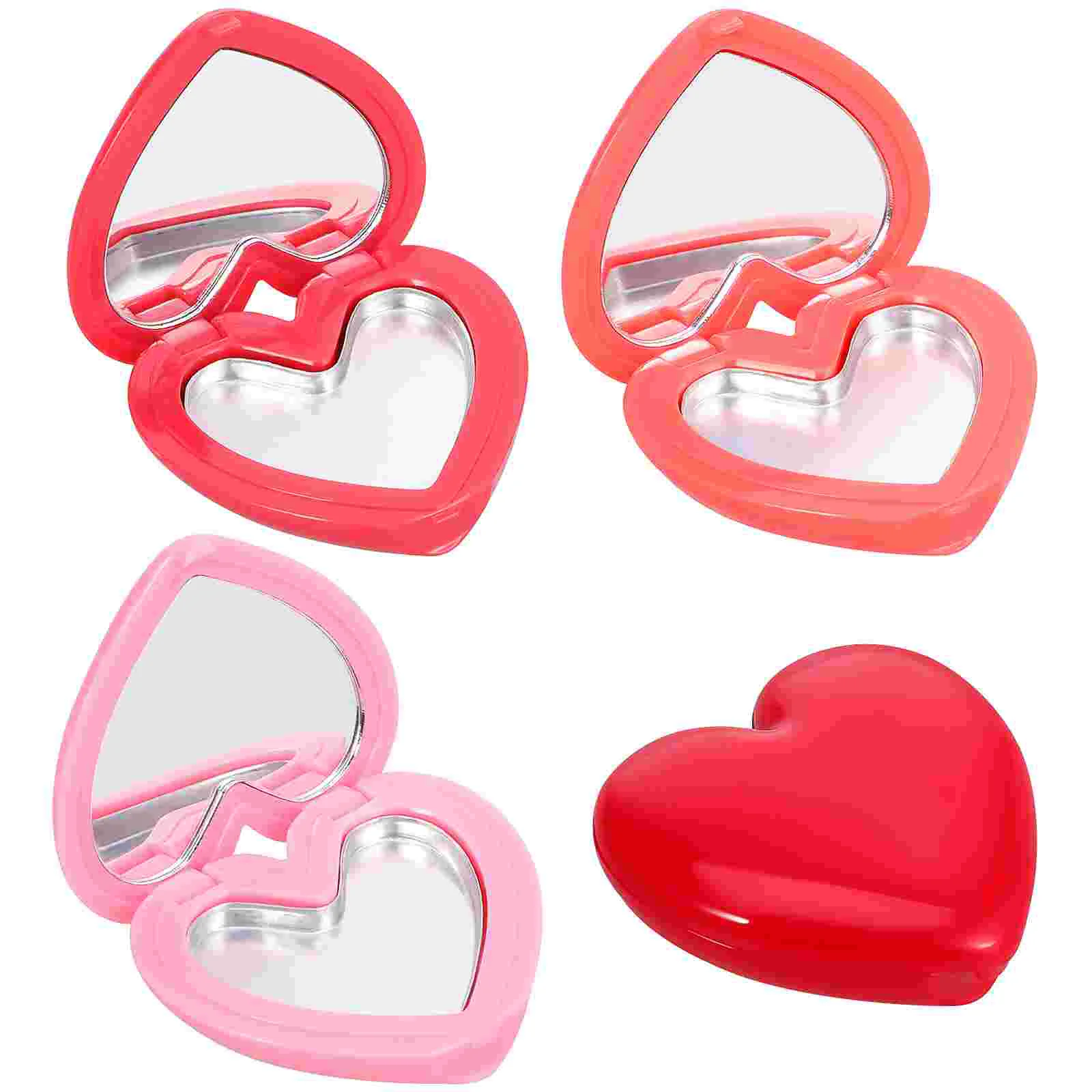 4 Pcs Heart-shaped Lipstick Case Travel Football Pump Needle Plastic Highlighter Container