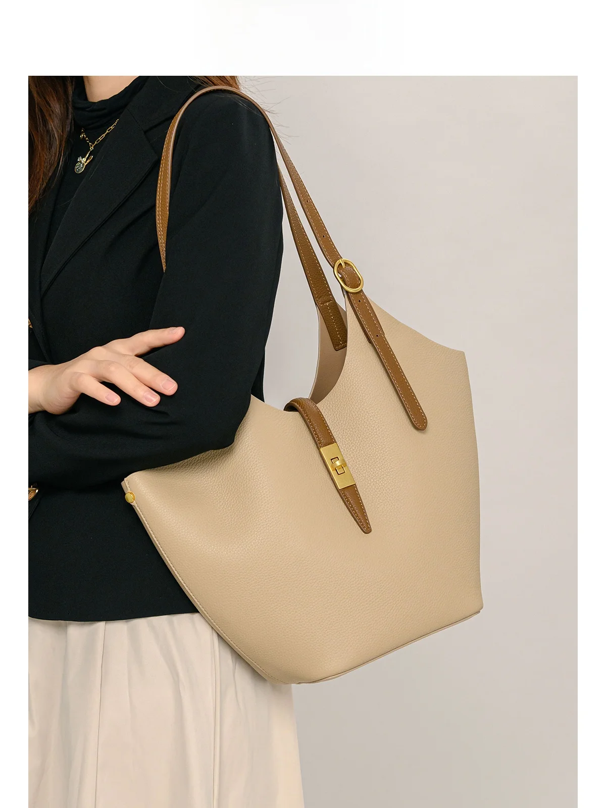 biivee-genuine-leather-tote-bag-large-capaci-commuter-bag-underarm-buet-bag-new-2026-versatile-work-commuting-bag