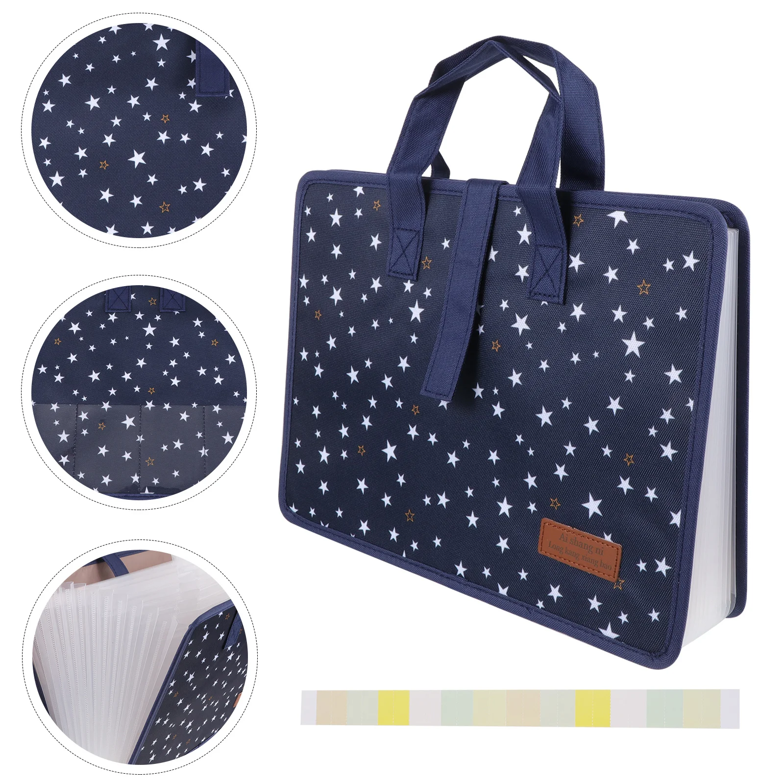 A4 File Folder 13 Pockets Expanding Document Organizer Waterproof Oxford Fabric Portable Handle Home Office School