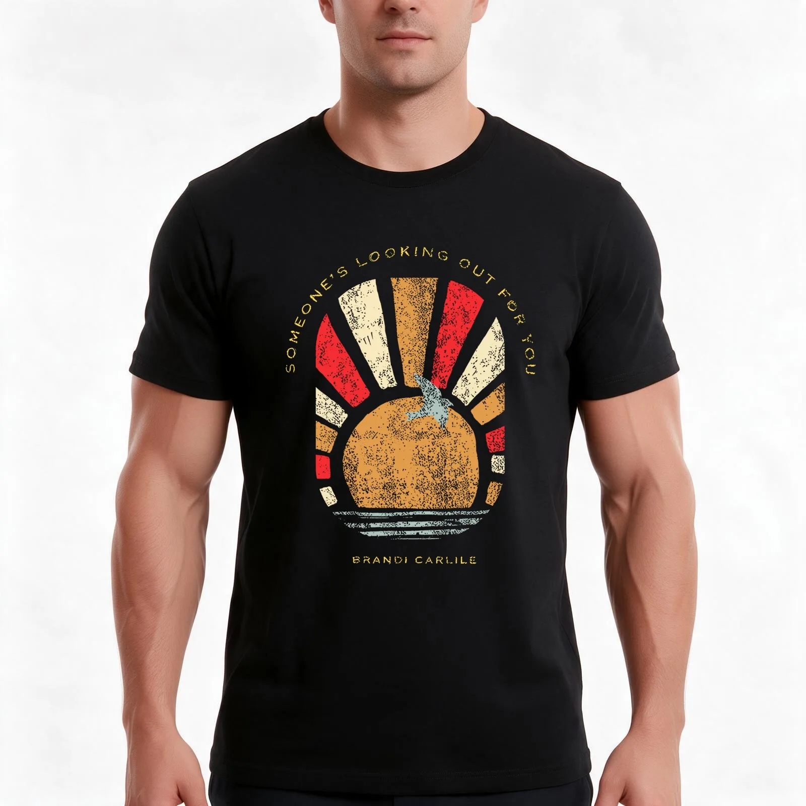 Brandi Carlile Merch Looking Out T-Shirt, Summer Casual Cotton Tee, Oversized Streetwear Tops, Vintage Graphic Print