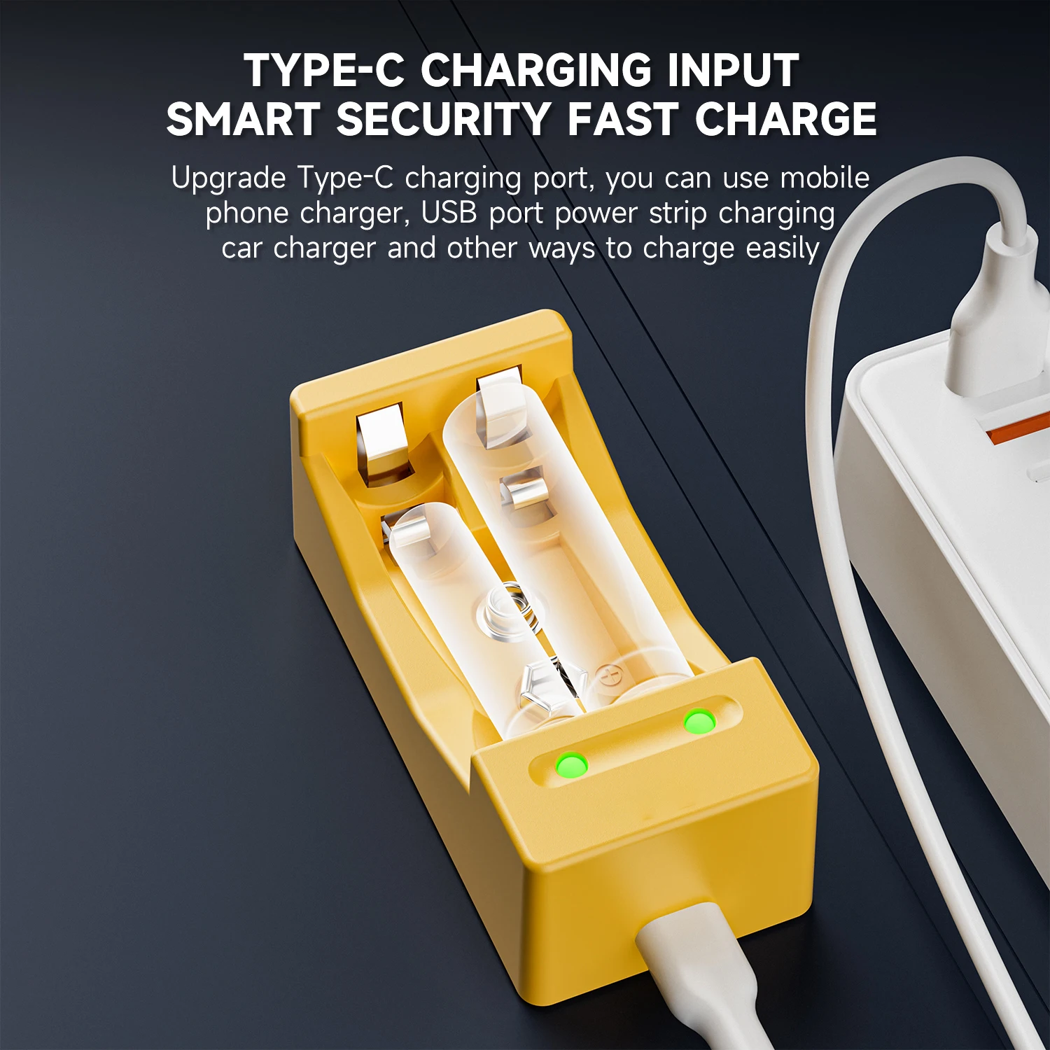 Chicnod N208 AA AAA 9V Battery Charger Ni-MH Ni-Cd Rechargeable Battery Charger USB Type-C LED Smart Charger