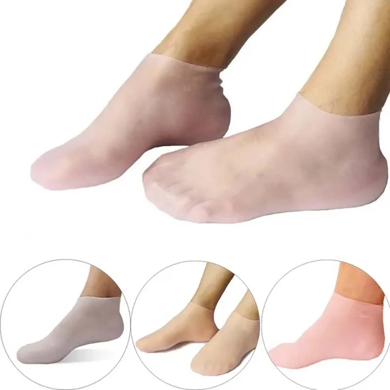 1 Paar Silikon Fußpflege Socken Anti Cracking feuchtigkeit spendende Gel Socken rissige abgestorbene Haut entfernen Schutz Schmerz linderung Pediküre Werkzeug