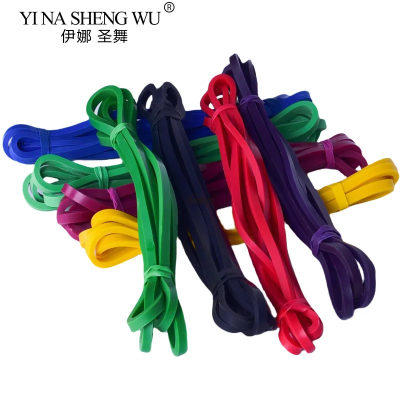 208cm Rubber Elastic Fitness Body Building Resistance Bands Basketball Training Gym Exercise Home Pilates Power Colorful 15LBS