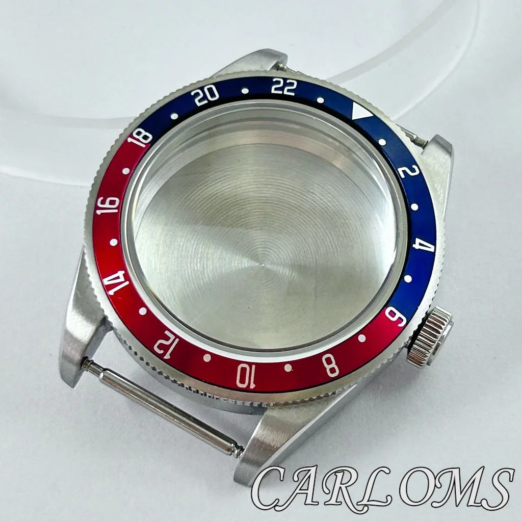 TOP 39mm NH34 NH35 NH36 NH38 NH70 NH72 ETA 2824 PT5000 Silver Sterile Watch Case Ceramic Aluminum Bezel Domed Sapphire Glass