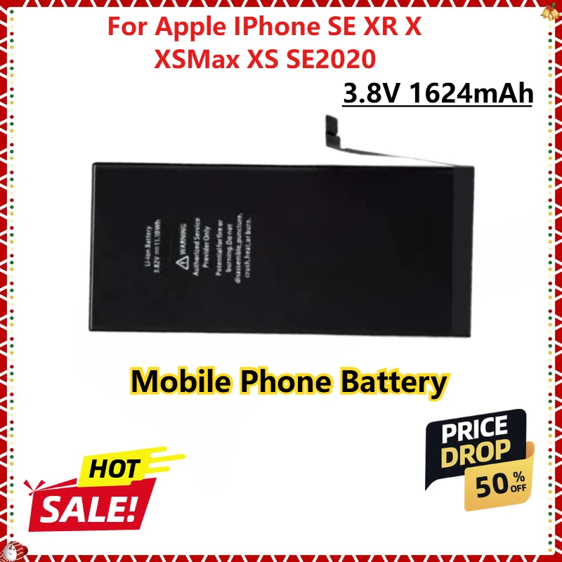 

Для Apple IPhone SE XR X XSMax XS SE2020 Новый сменный аккумулятор для мобильного телефона 3,8 В 1624 мАч