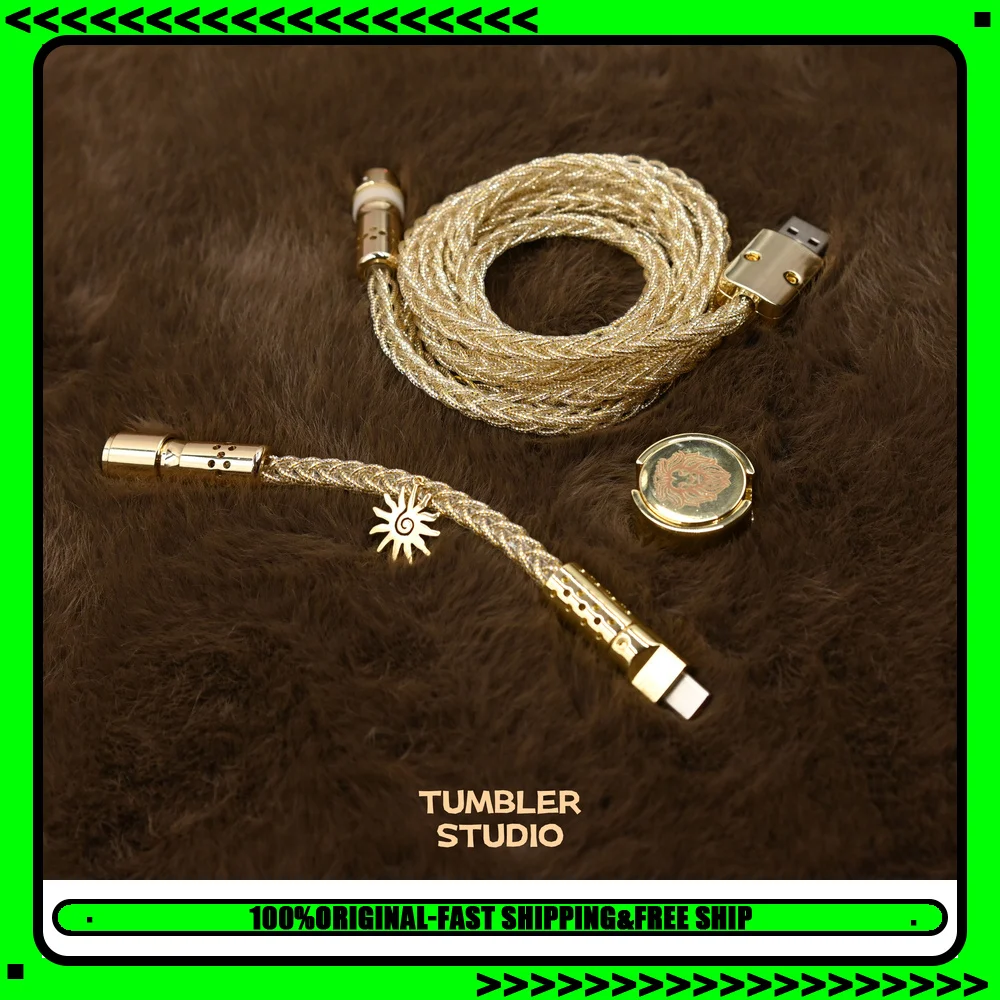 Tumbler Studio Lion King Theme Single Crystal Copper Custom Mechanical Keyboard Aviator Cable Magnetic Switch Gaming Coiled Cord