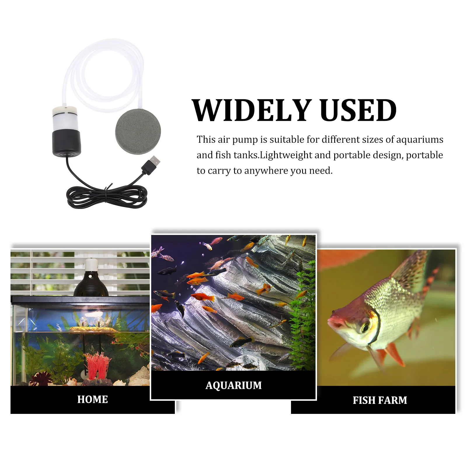 

1 set 1 Set Usb Oxygen Pump For Aquarium Fish Tank Portable Air Aerator Durable Abs Material Compact Mini Oxygen Air Pump Home