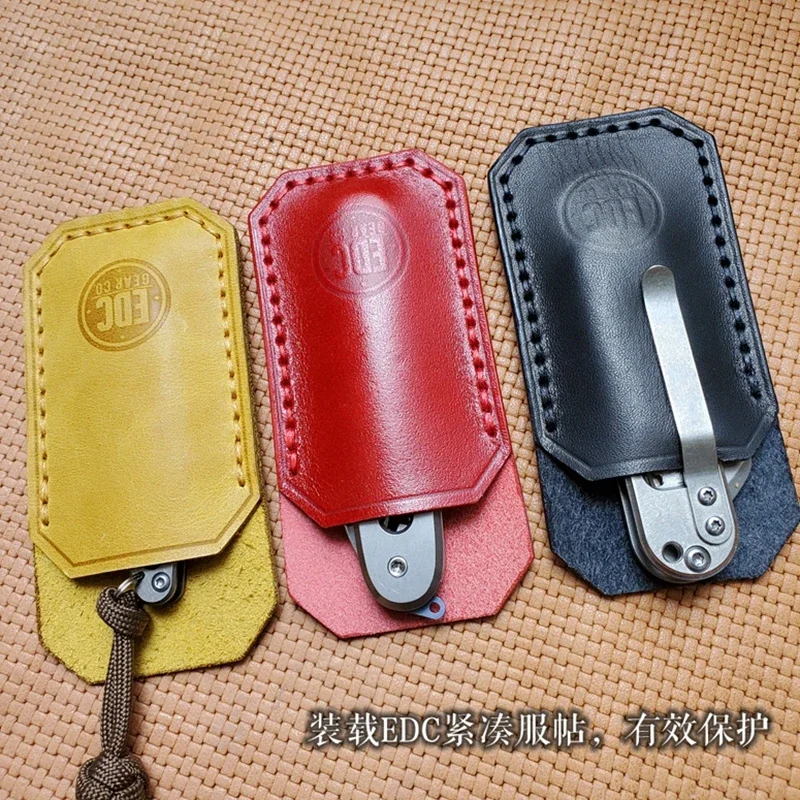 EDC Hand Made First Top Layer Cowhide Vegetable Tanned Leather Waist Sheath Holster Cover Portable Storage Multifunction Tools
