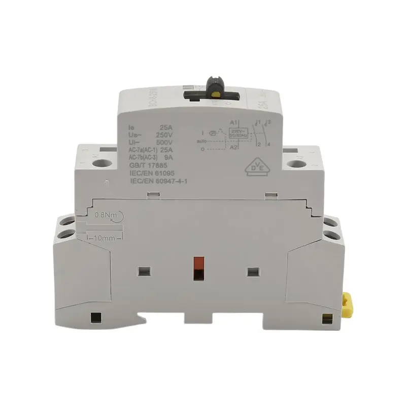 AC Contactor For Switch By DIN Rail Mount 2P 2NO 25A 220V/230V 50/60HZ Manual Control For DIY Smart Home Modular Design