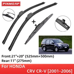 For HONDA CRV CR-V 2001-2006 Front Rear Wiper Blades Brushes Cutter Accessories J Hook 2001 2002 2003 2004 2005 2006