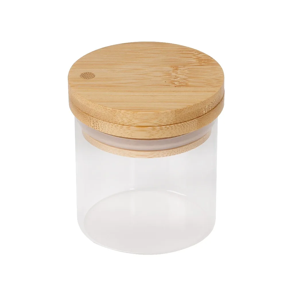 Bamboo Glass Spice Shaker with Swivel Lid