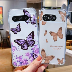 P ixel 8 Pro Colorful Butterfly Transparent Phone Case For Google Pixel 9 6Pro 8A 9ProXL 9Pro 8 8Pro 7A 7Pro 6A 7 6 Cover