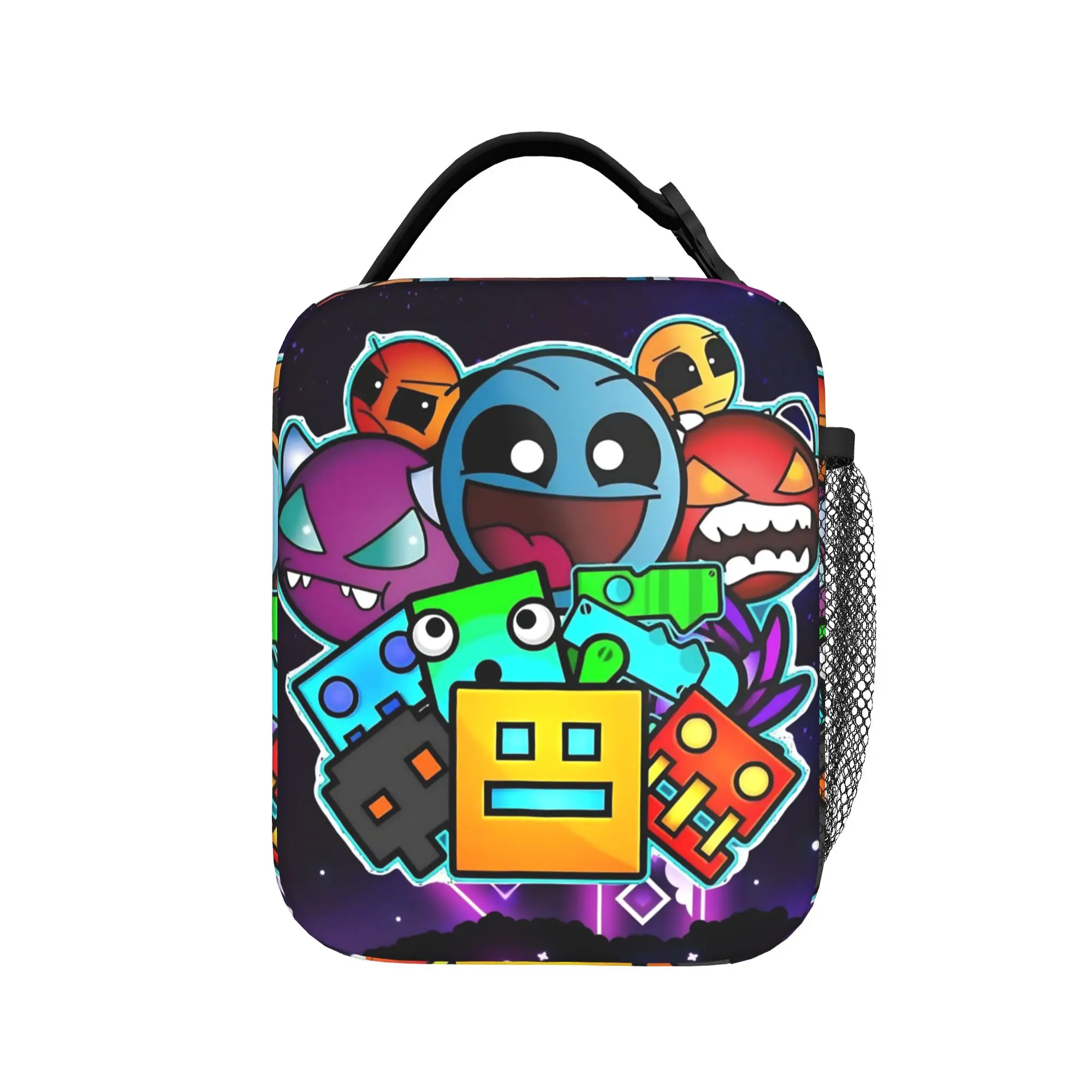Geometry Dash Games Accessories Insulated Lunch Bags For Work  Storage Food Boxes Reusable Thermal Cooler Lunch Boxes