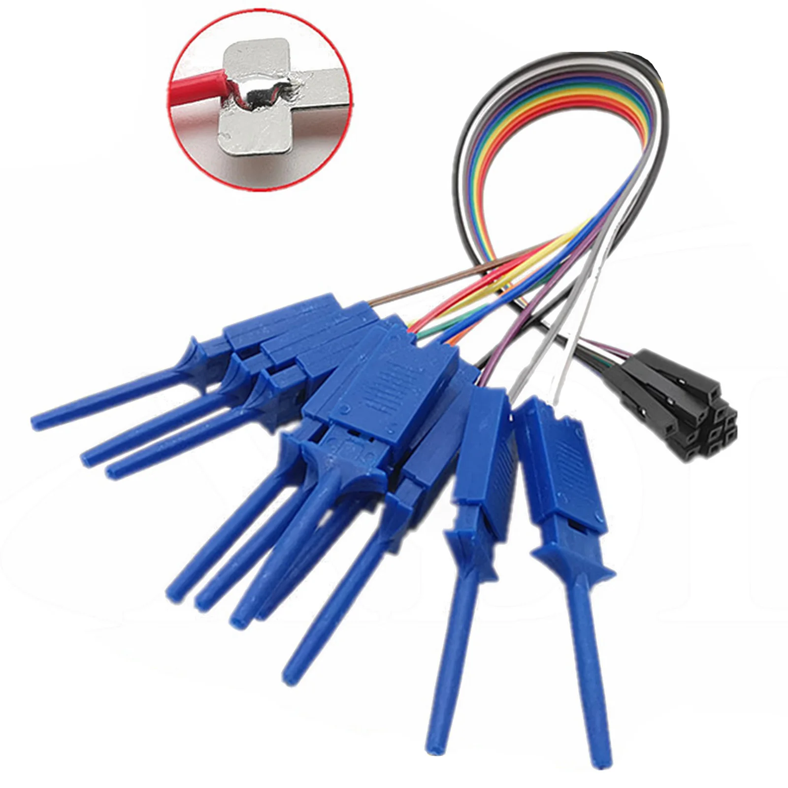 Kit linea clip gancio 10PIN per componenti hobby Analizzatore logico USB Clip sonda retrattile per test di segnale efficienti