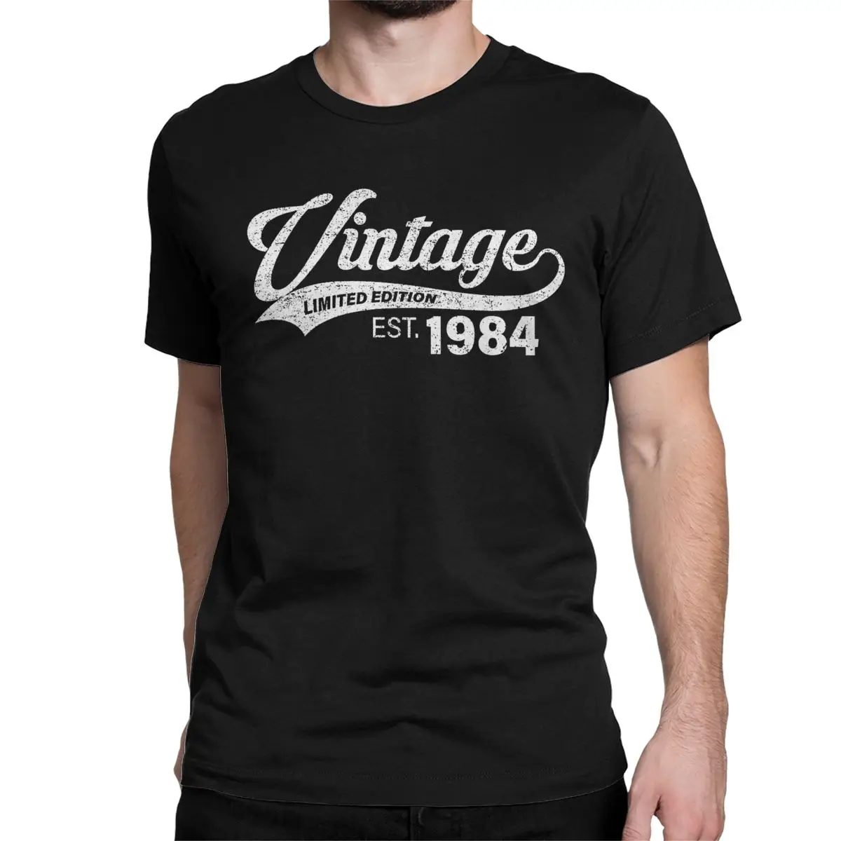 Men's Vintage Est.1984 Limited Edition Birthday Gift T Shirts 40 Years Old Pure Cotton Crazy Tees Birthday Present T-Shirt