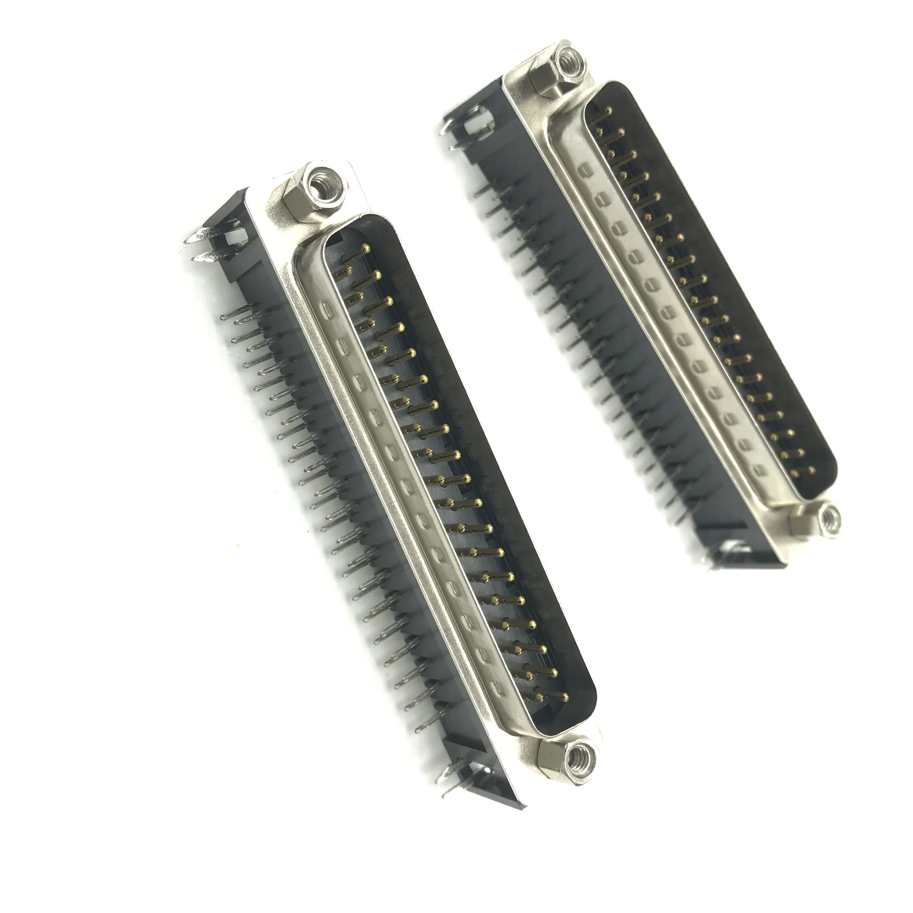 100Pcs ชาย/หญิง DB37 DR37 D-Sub PCB Mount คู่แถว Pins เชื่อมต่อไฟฟ้าซ็อกเก็ตพร้อมสกรู