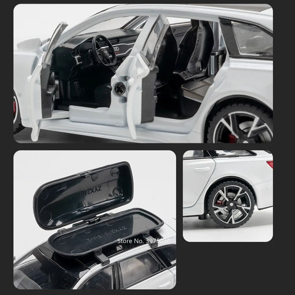Rs6 rs7合金車モデルミニチュアトイミニチュアおもちゃサウンドライトホイールプルバック車子供のためのおもちゃフェスティバルギフト1:32スケール