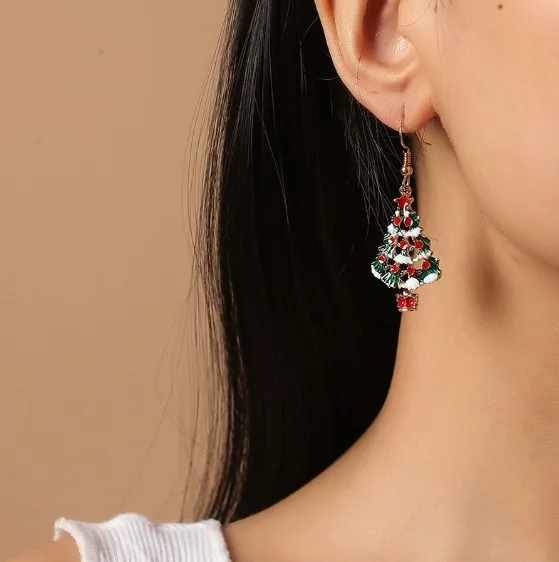 Christmas Set Manufacturer Direct Earrings, AliExpress Christmas Day Accessories, Christmas Tree Pendants, Earrings