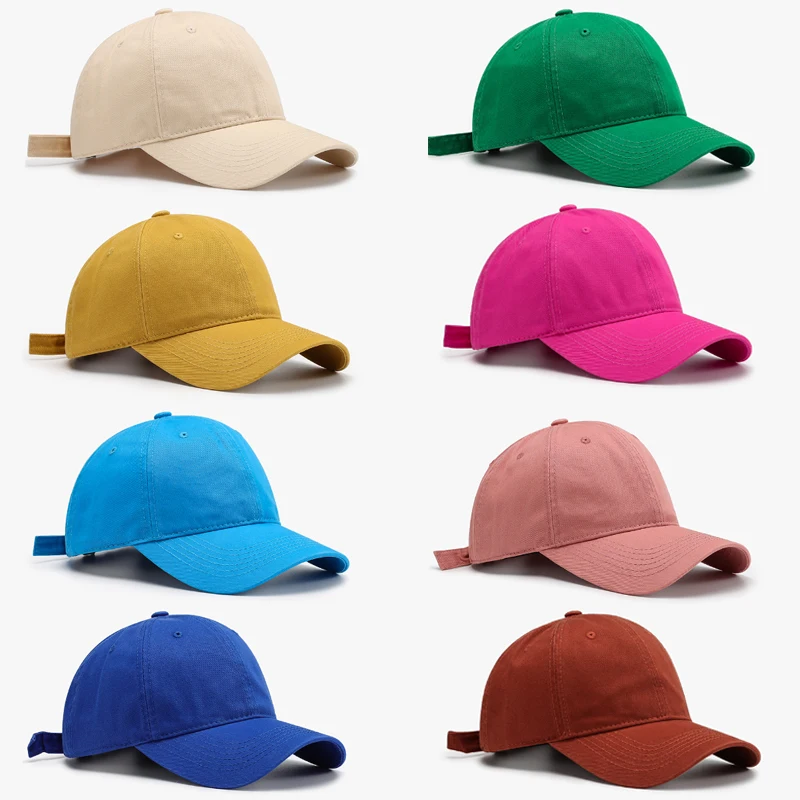 

classic solid color baseball cap unisex cotton 15 colors soft top spring summer cap sun hats women men