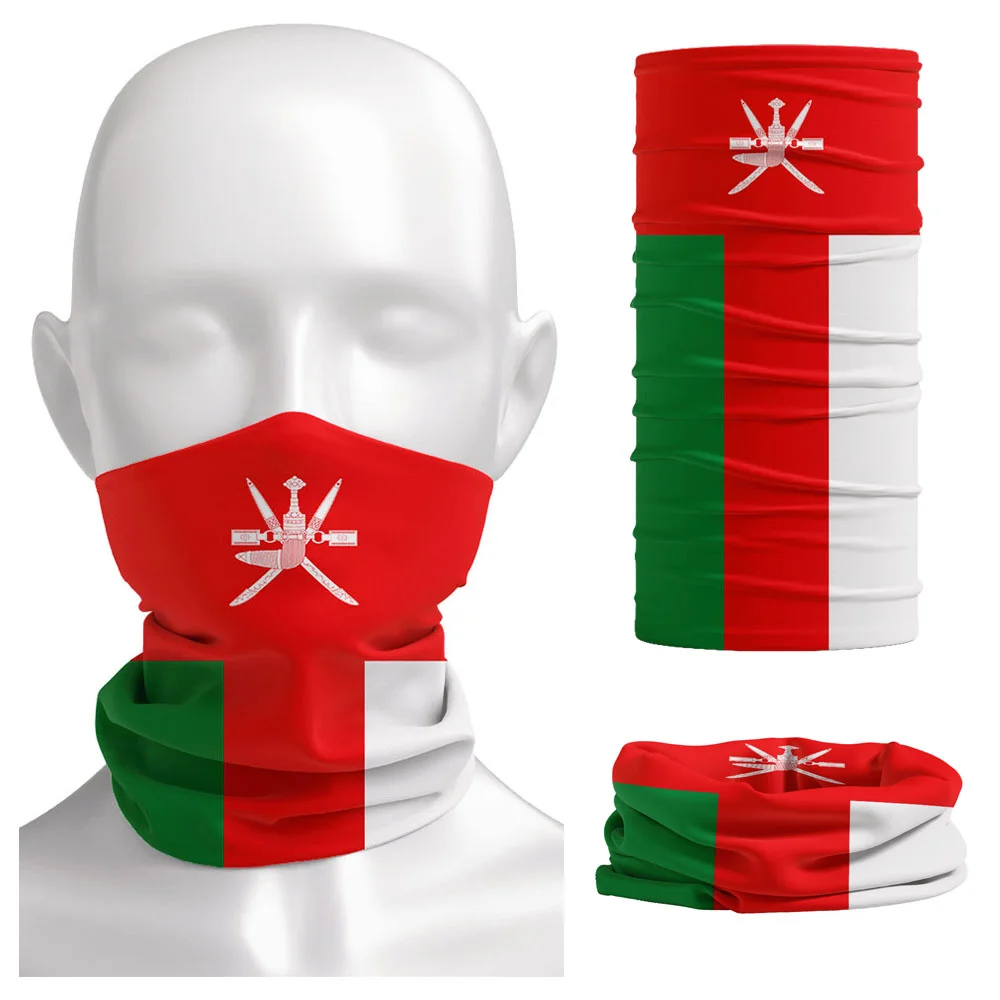 Oman Flag Pattern Bandana Neck Gaiter Outdoor Sports Balaclava for Men Women Cycling Tube Face Cover Mask Scarf Hiking Headwear