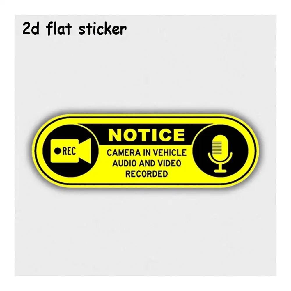 Camera And Audio Recording Notice 3.5in Vinyl Sticker For Cars, Laptops, Windows, Doors, Fridges, Water Bottles