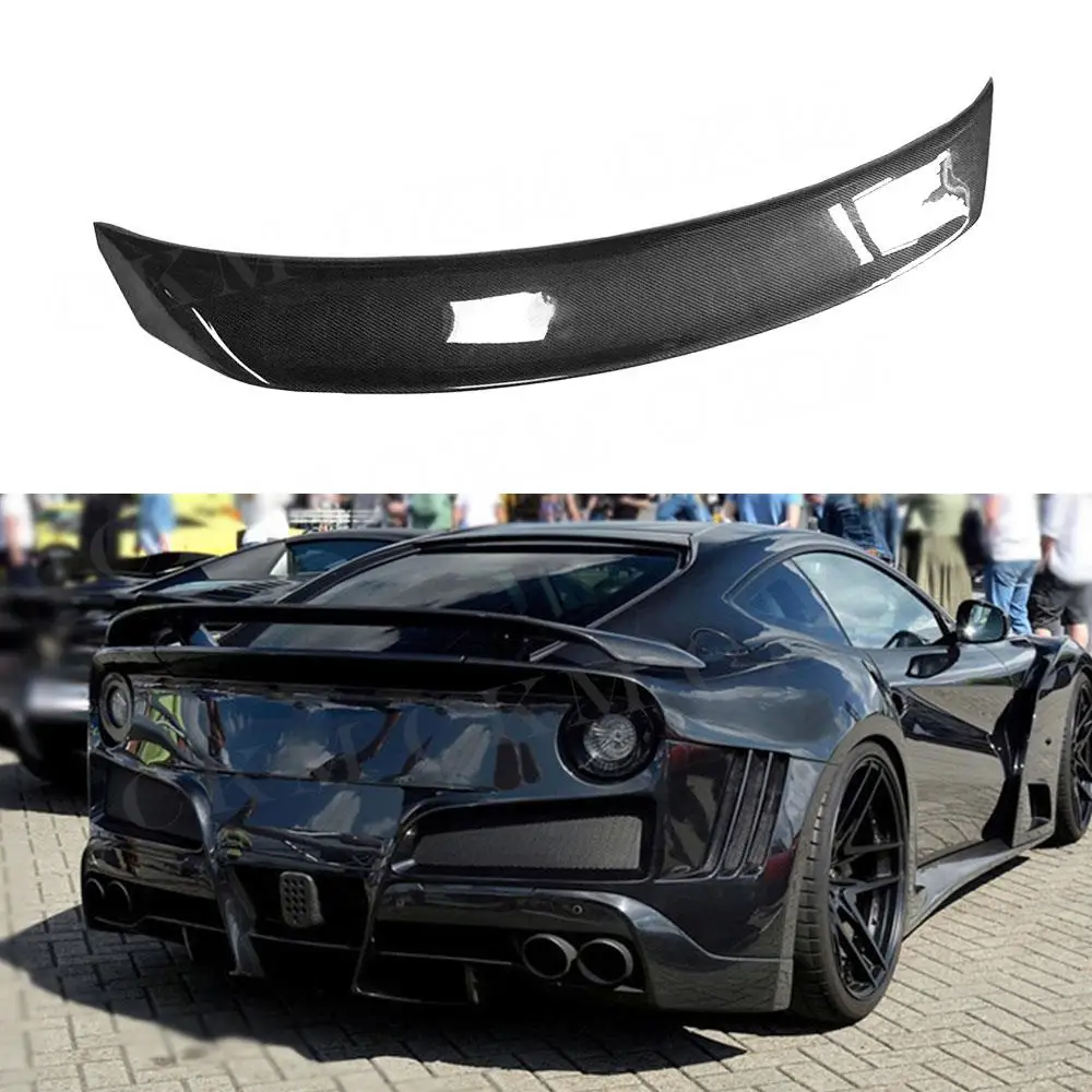 

Carbon Fiber/FRP Black Rear Trunk Lip Chin Spoiler Wing Decoration for Ferrari F12 Berlinetta 2013-2016 Rear Spoiler Car Stylimg