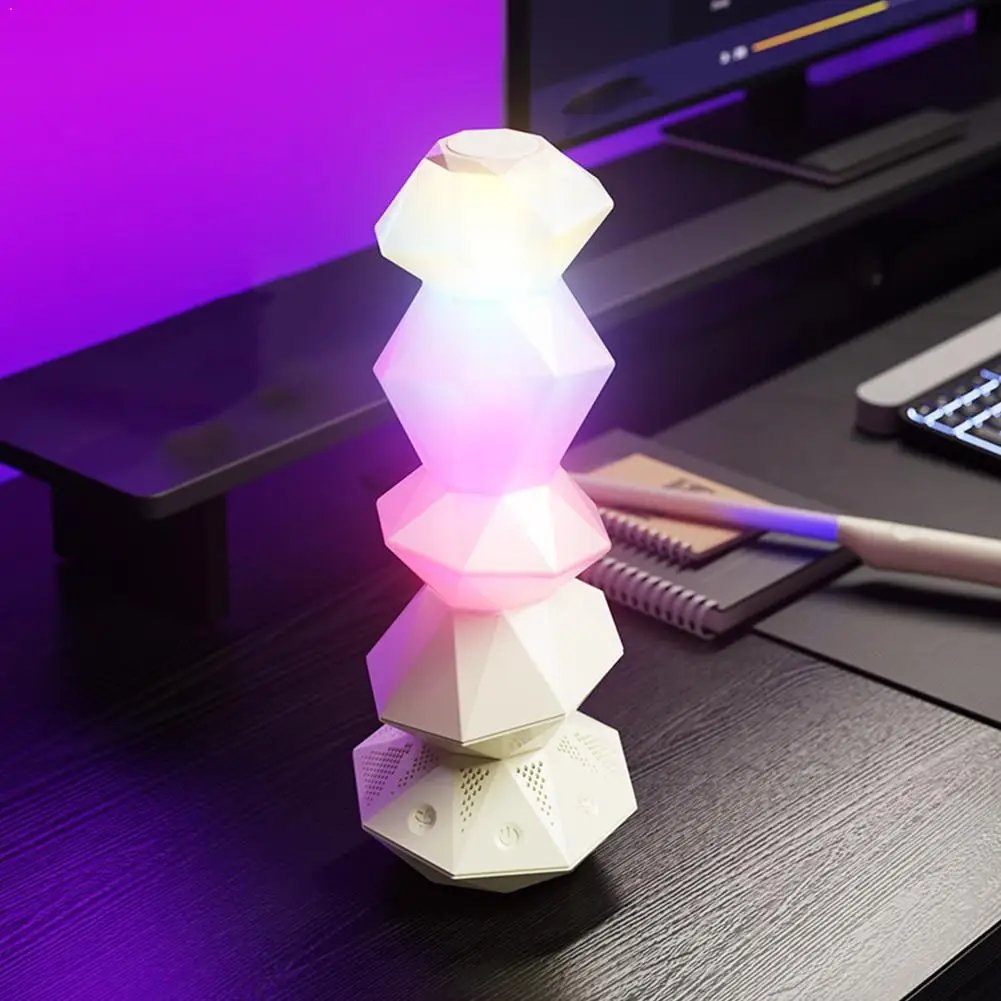 スマートledフロアランプ-rgbリモコン-クリエイティブ音楽制御-雰囲気ライト-マジックワンドリモコン-ベッドサイドクリスタルライト